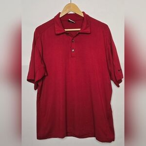 Men's Nike Golf Nike Fit Dry Red Polo Shirt Size Medium Athletic Sport Wicking